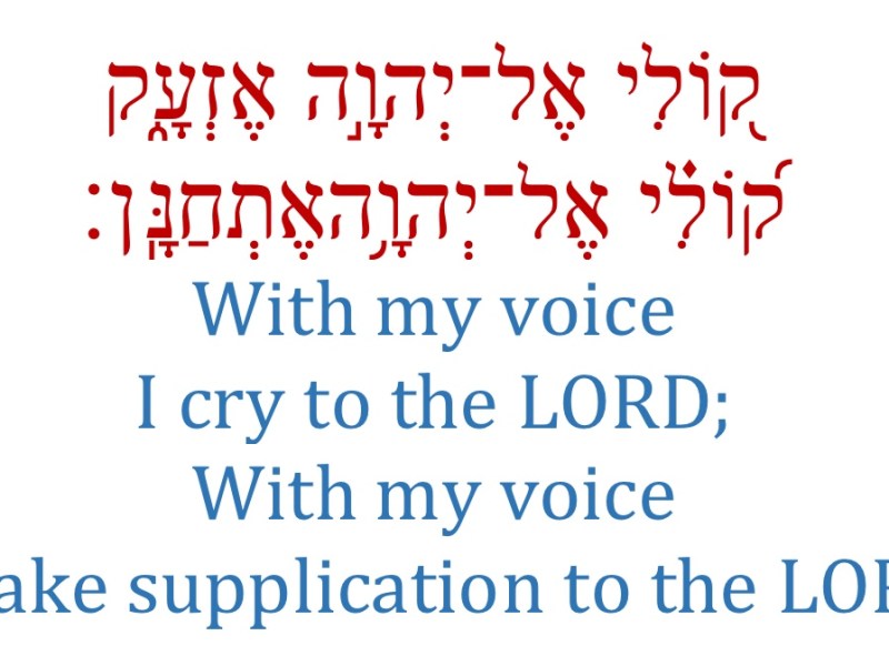 My voice to the Lord (Psalm&nbsp;142)