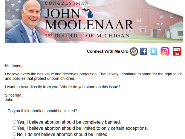 Does Rep. John Moolenaar Support the Right to&nbsp;Life?